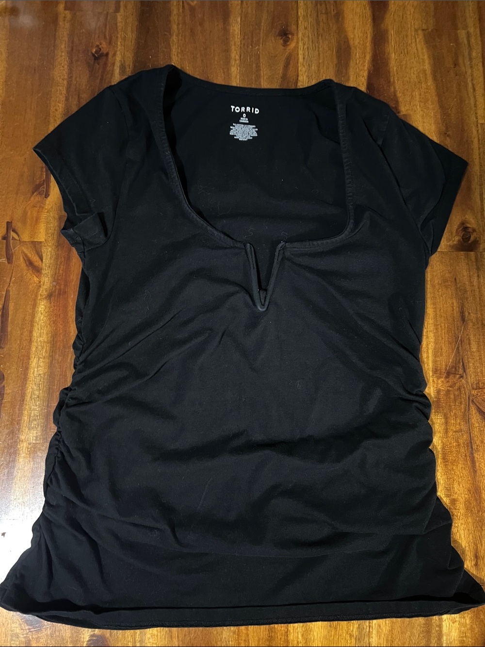 torrid Black Short Sleeve V-Notch Scoop Tee